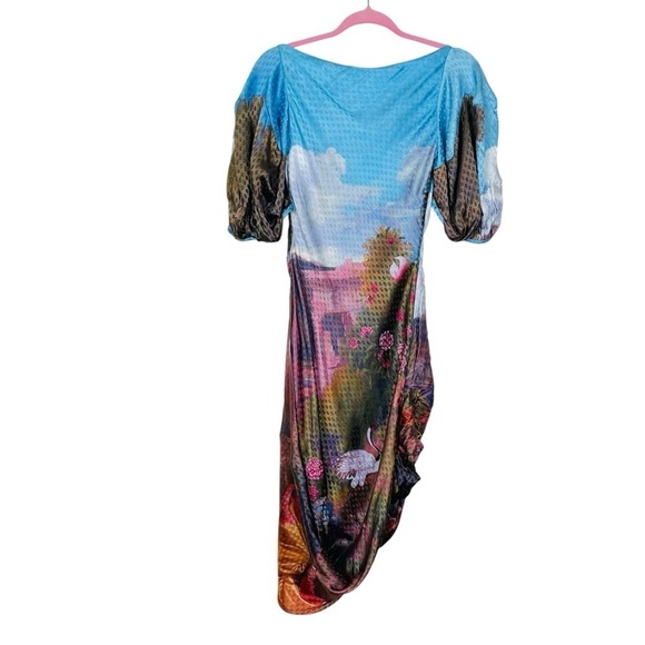 Mukzin NEW With Tags Balloon Sleeve Midi Dress Small - Picture 5 of 11